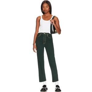 RE/DONE Size 26 70s Ultra High Rise Denim Jeans Washed Evergreen $285 msrp I7-6
